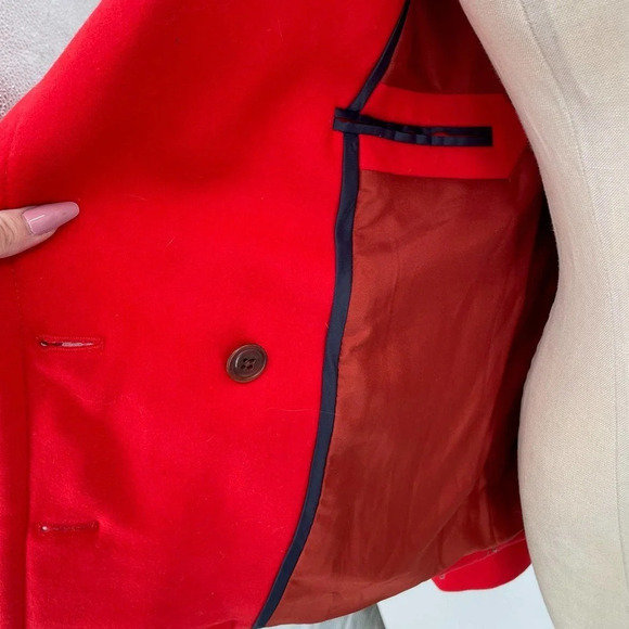 J.‎ Crew Melton Wool Peacoat Brilliant Flame Red Size 4 - Picture 7 of 12